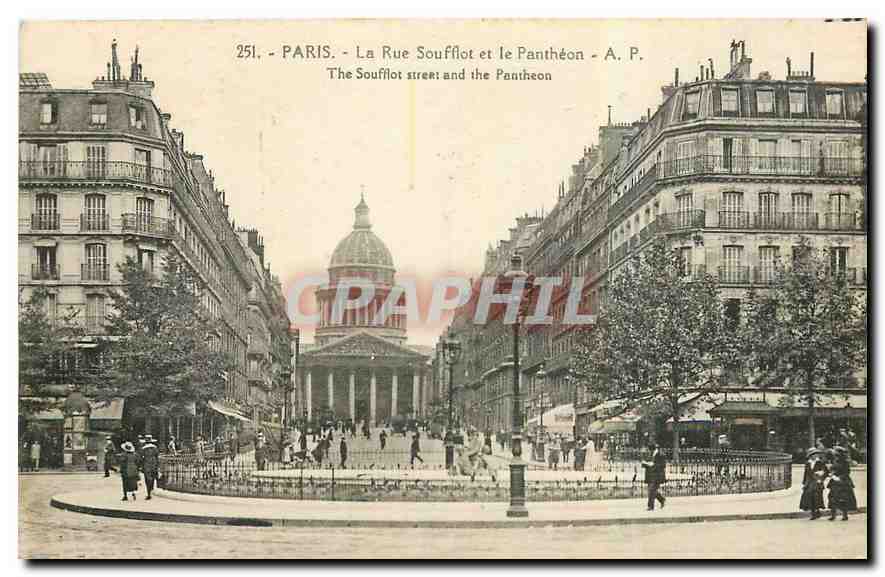 CPA Paris La Rue Soufflot et le Pantheon 