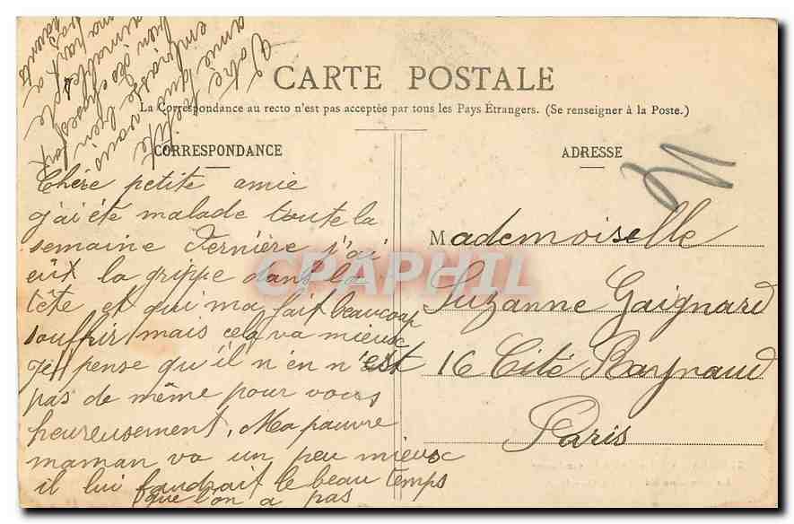 CPA Paris Jardin du Luxembourg La Fontaine Medicis  — Rückseite