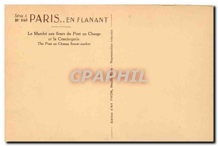 CPA Paris en flanant Le Marche aux fleurs du Pont au Change et la Conciergerie  — Rückseite