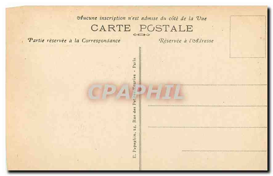 CPA Paris Le Lion de Belfort Oeuvre de Bartholdi decore le milieu de la Place Denfert Rochereau  — Verso