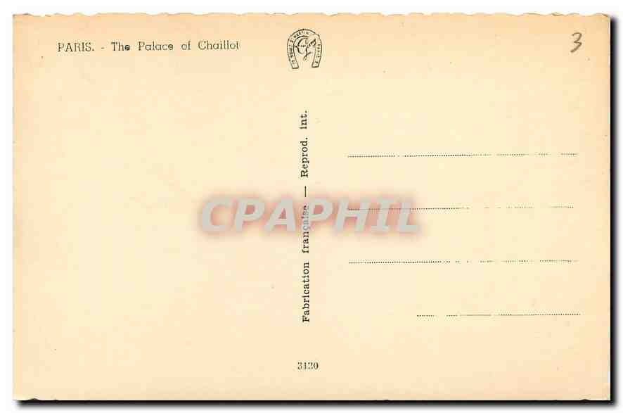 CPA Paris Le Palais de Chaillot  — Rückseite