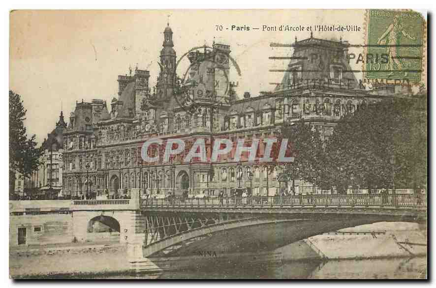 CPA Paris Pont d'Arcole et l'Hotel de Ville 