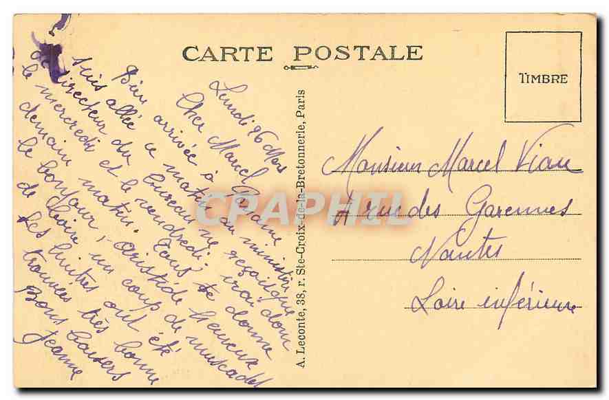 CPA Paris Jardin des Tuileries  — Rückseite