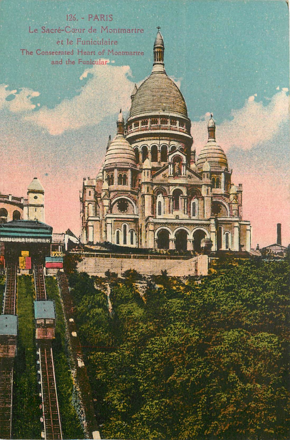 CPA Paris Le Sacre Coeur de Montmartre et le Funiculaire 