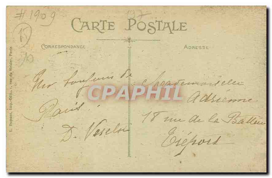 CPA Paris Les Buttes Chaumont Artistique Entree du Pont Suspendu  — Verso
