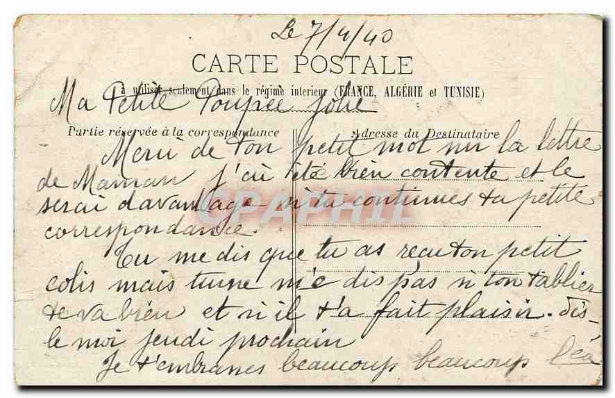 CPA Paris Chambre des Deputes  — Rückseite