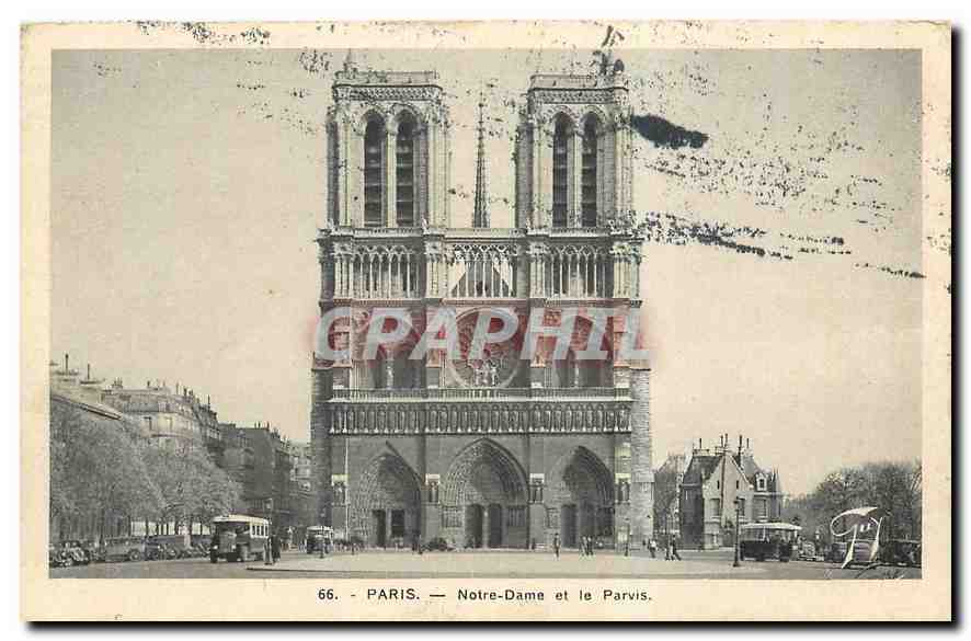 CPA Paris Notre Dame et le Parvis 