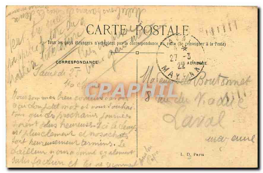 CPA Paris l'Hotel de Ville  — Rückseite