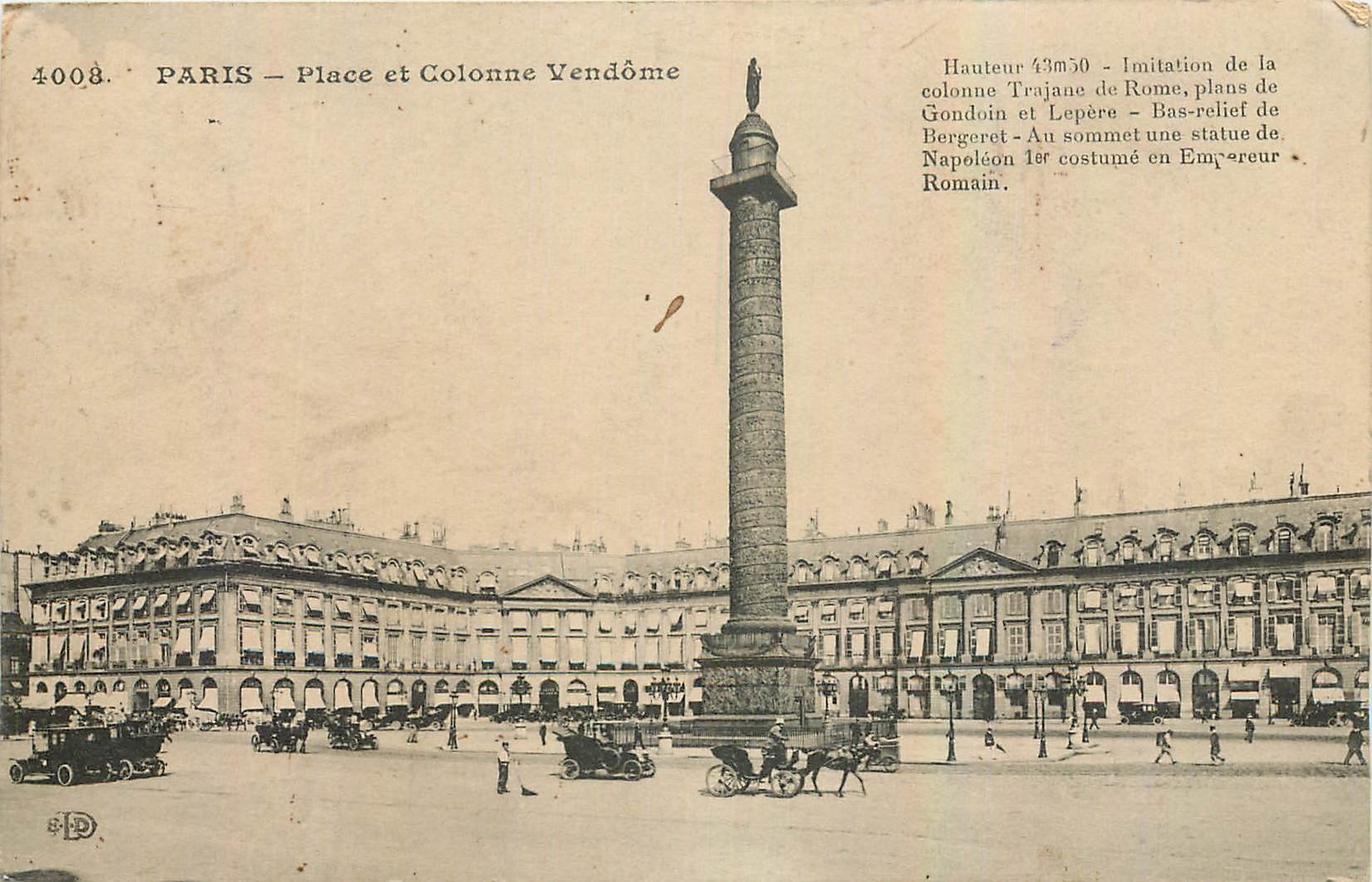 CPA Paris Place et Colonne Vendome 