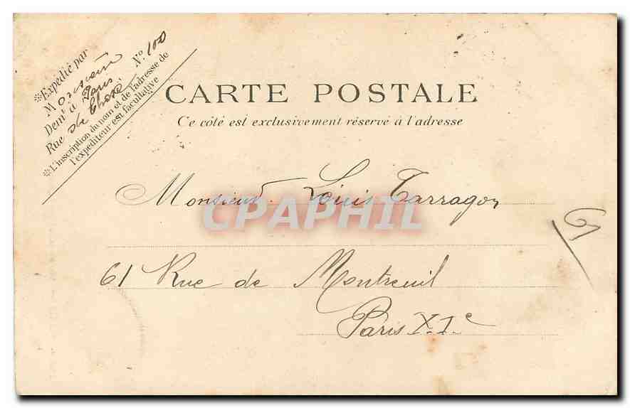CPA Paris Notre Dame Place du Parvis  — Verso