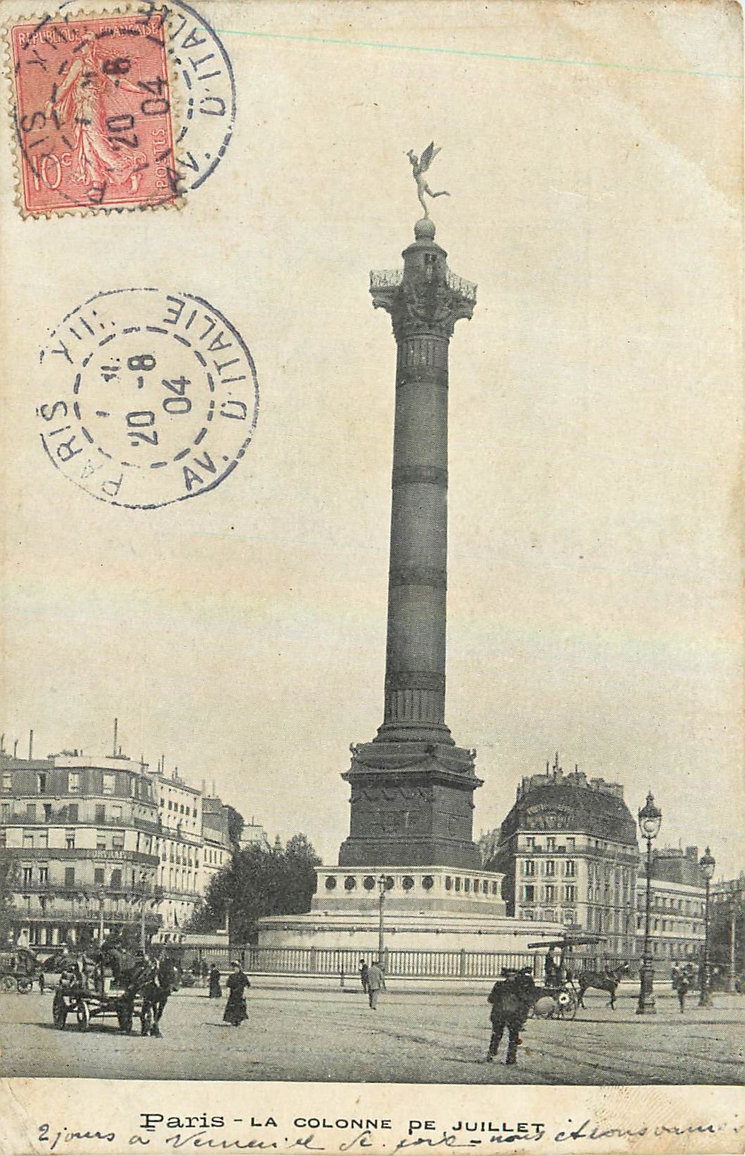 CPA Paris La Colonne de Juillet 