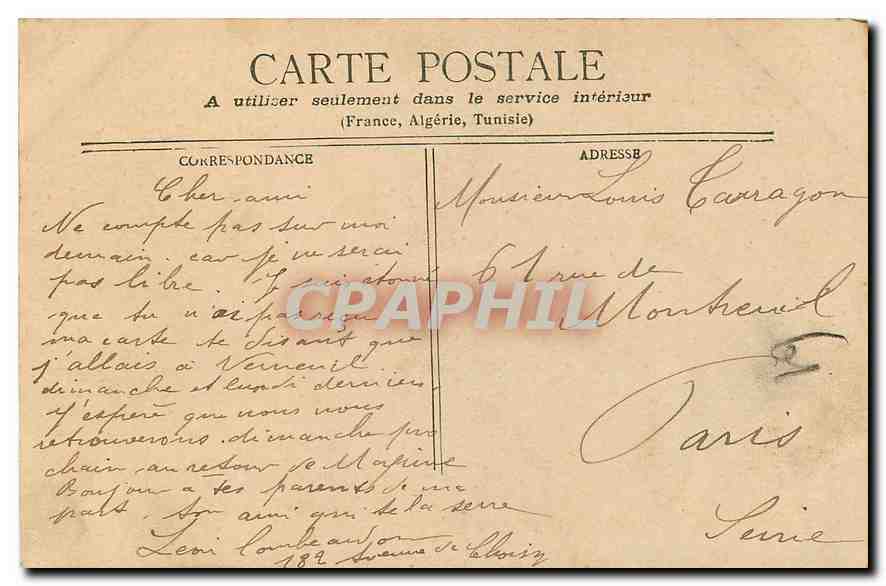 CPA Paris La Colonne de Juillet  — Verso