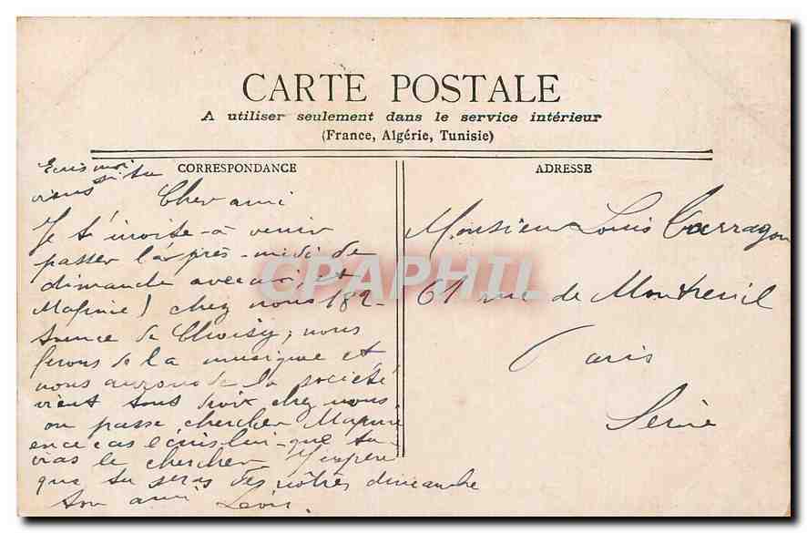 CPA Paris Boulevard et Porte St Denis  — Rückseite