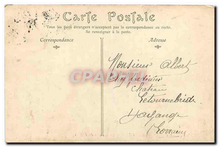 CPA Paris Chambre des Deputes  — Rückseite