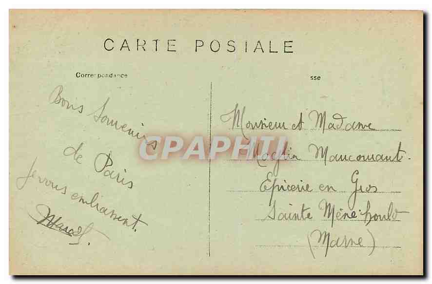 CPA Paris Pont Alexandre III  — Rückseite
