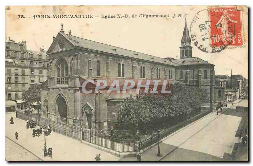 CPA Paris Montmartre Eglise N D de Clignancourt