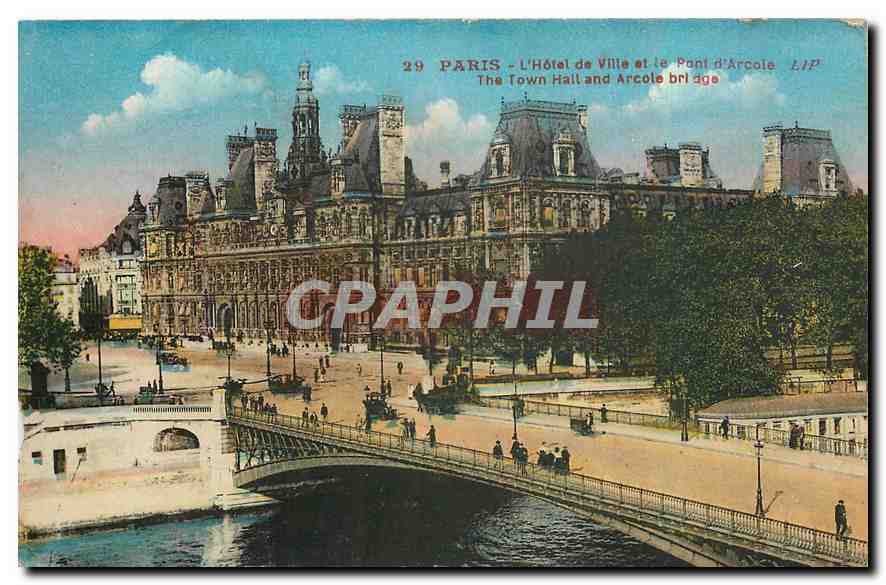 CPA Paris l'Hotel de Ville et le Pont d'Arcole 