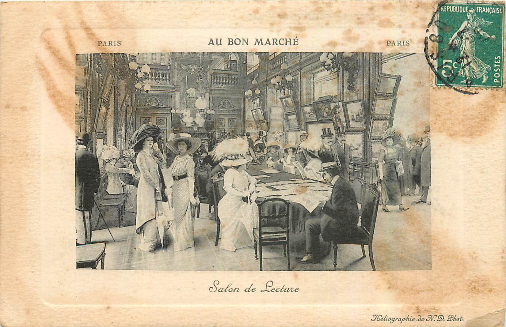 CPA Paris Au Bon Marche Salon de Lecture 