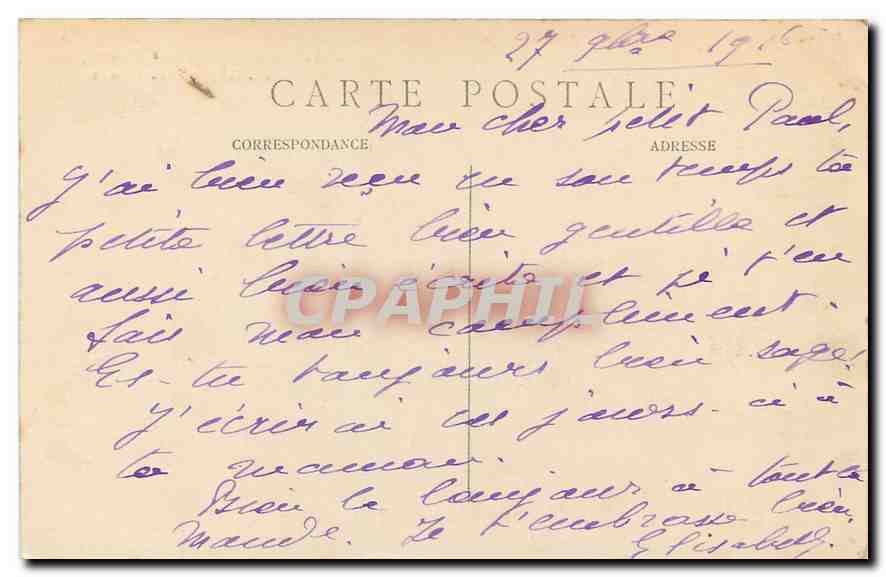 CPA Paris Arc de Triomphe du Carrousel  — Rückseite