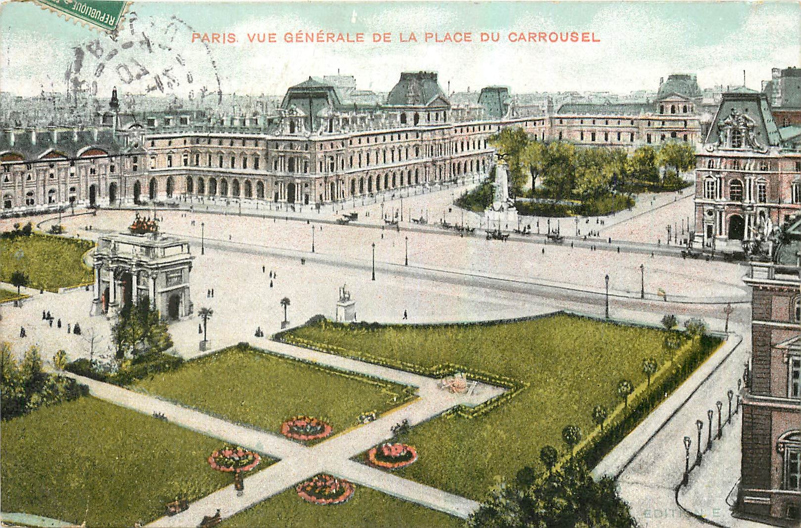 CPA Paris Vue generale de la place du Carrousel 
