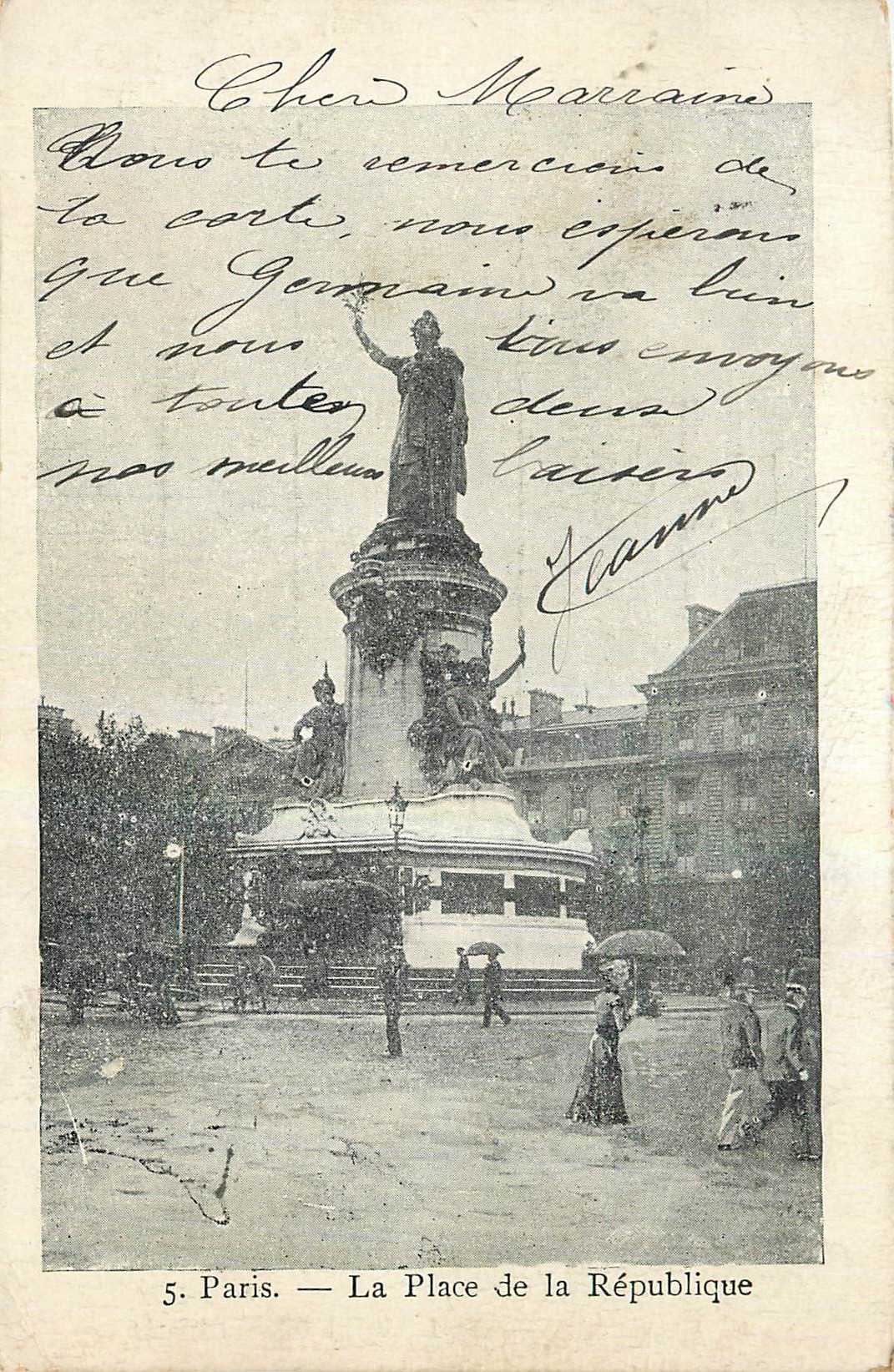 CPA Paris La Place de la Republique 