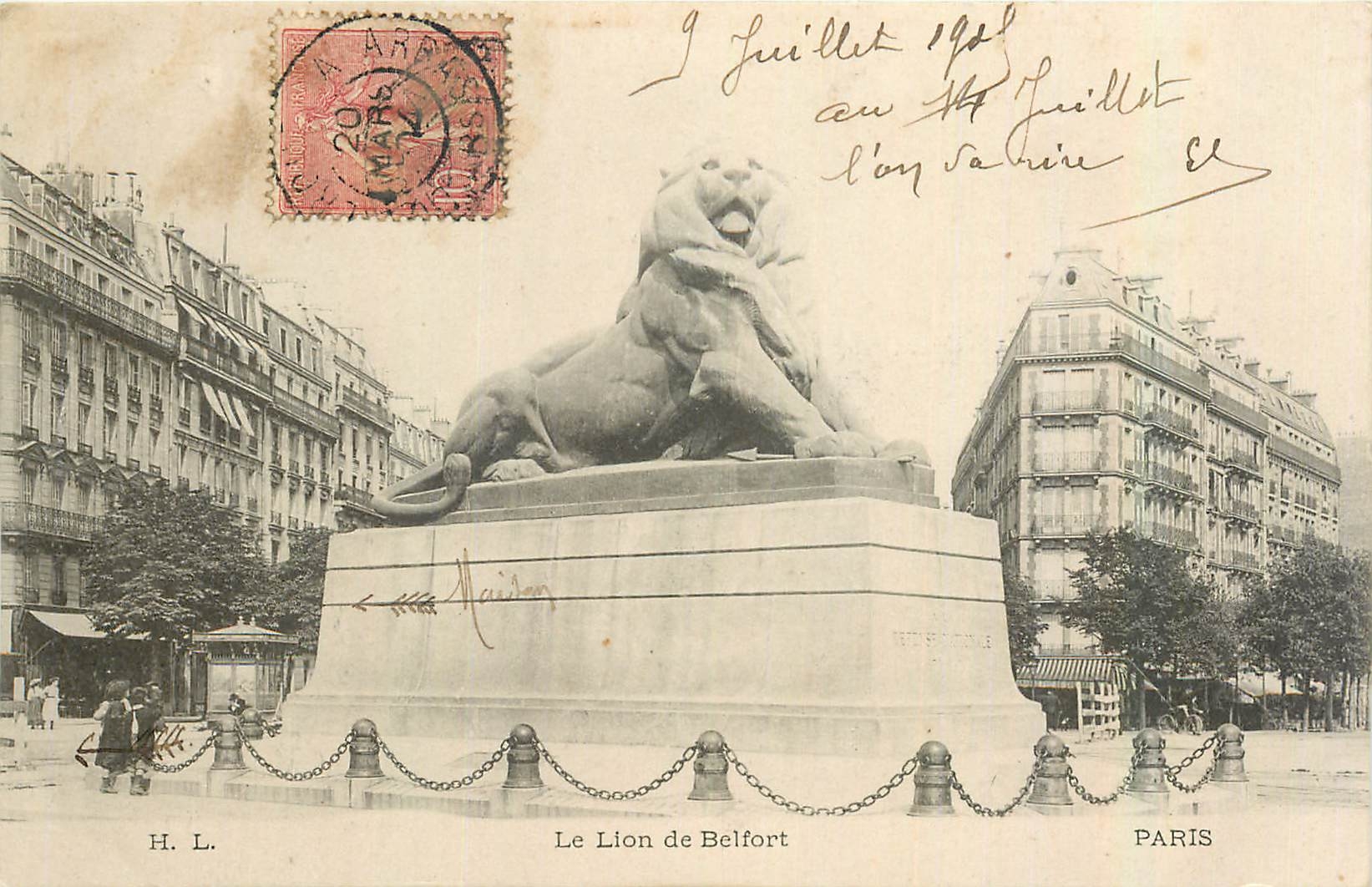 CPA Paris Le Lion de Belfort 