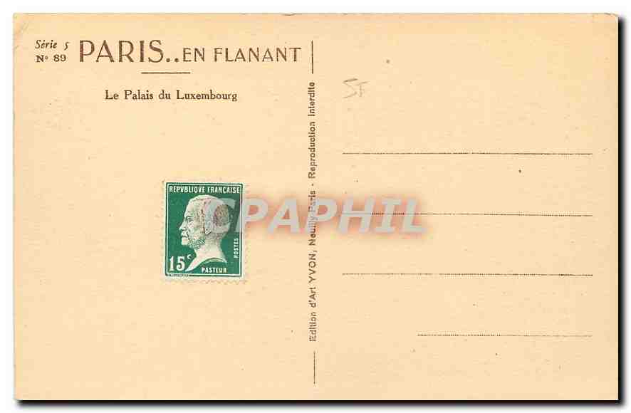 CPA Paris Le Palais de Luxembourg  — Rückseite
