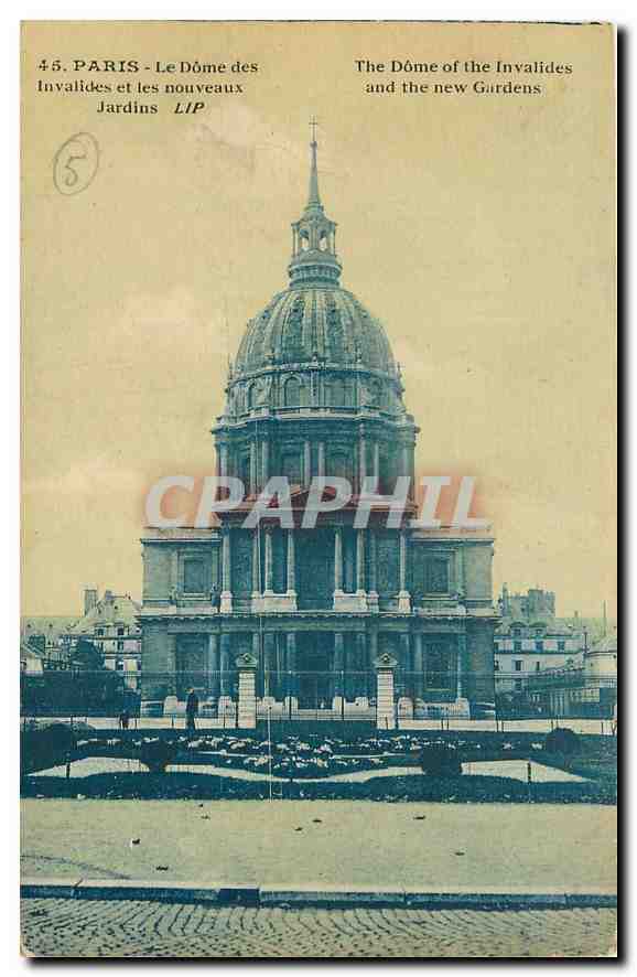 CPA Paris Le Dome des Invalides et les nouveaux Jardins 