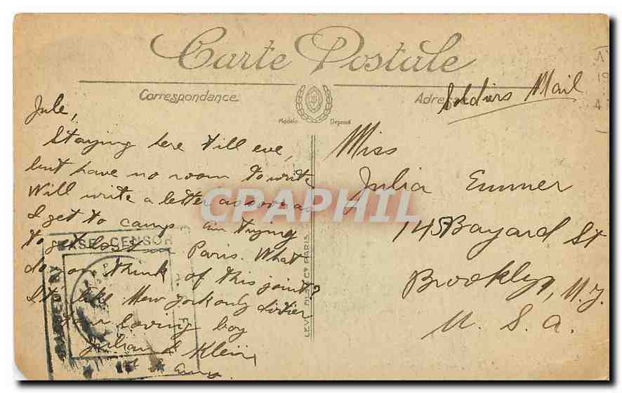CPA Paris Le Boulevard et la Porte Saint Denis  — Verso