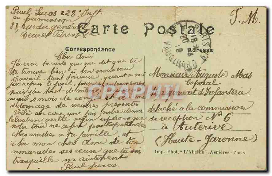 CPA Paris Les Avenues Hoche et le Friedland et Montmartre vues de l'Arc de Triomphe de l'Etoile  — Rückseite