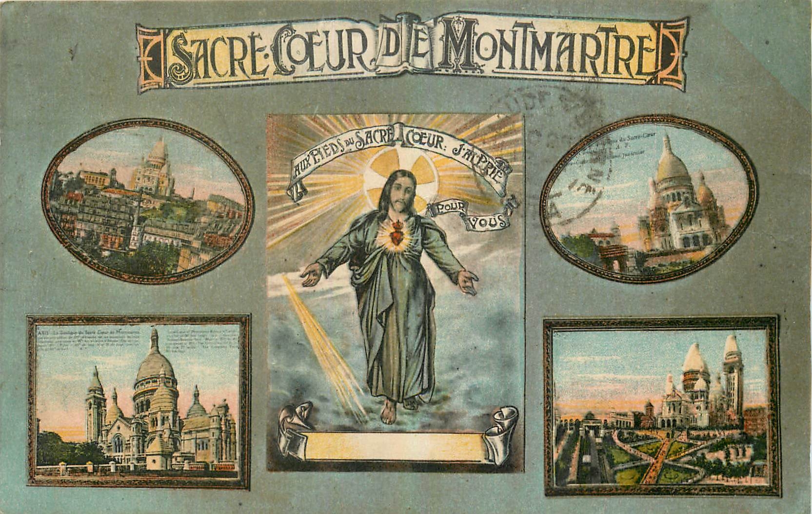 Sacré-Cœur de Montmartre — panoramic view and image of the Sacré-Cœur — publisher La Papèse, Paris