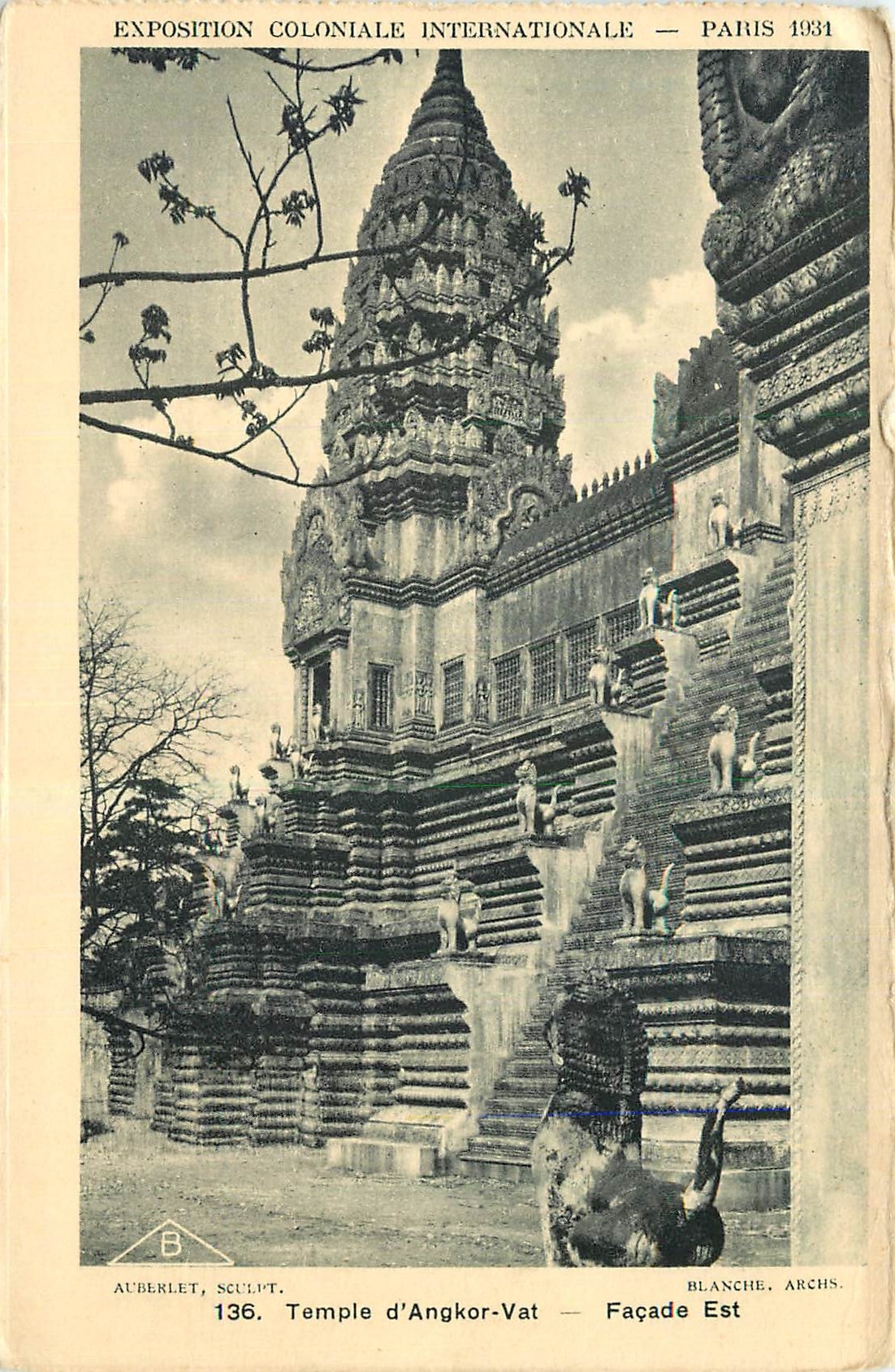 CPA Exposition Coloniale Internationale Paris Temple d'Angkon Facade Est 