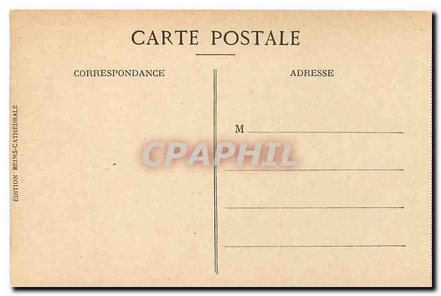CPA Reims La Cathedrale Porche central apres la guerre  — Rückseite