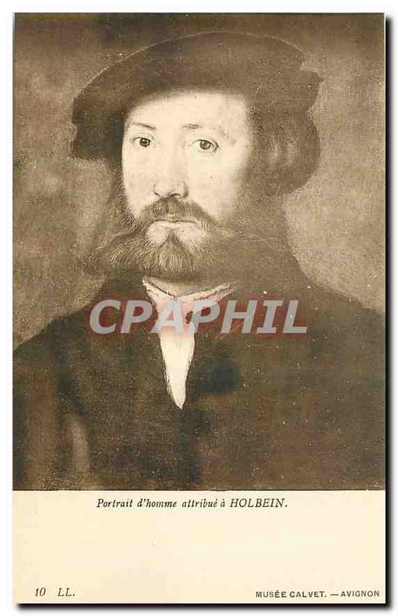 CPA Musee Calvet Avignon Portait d'homme attribue a Holbein 
