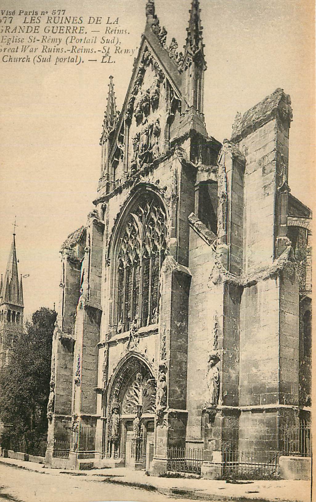 Ruines de l'église Saint-Rémy — Portail sud — Reims — Visé Paris n° 577