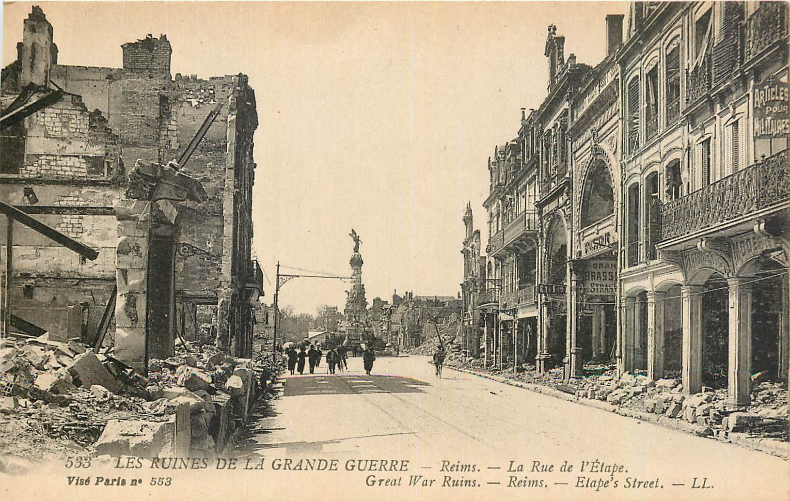 Reims — Ruinen des Ersten Weltkriegs — Rue de l'Étape — Visé Paris n° 553