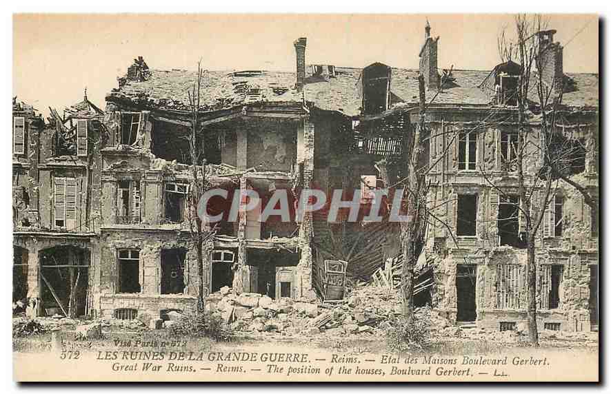CPA Les Ruines de la Grande Guerre Reims Etat des Maisons Boulevard Gerbert 