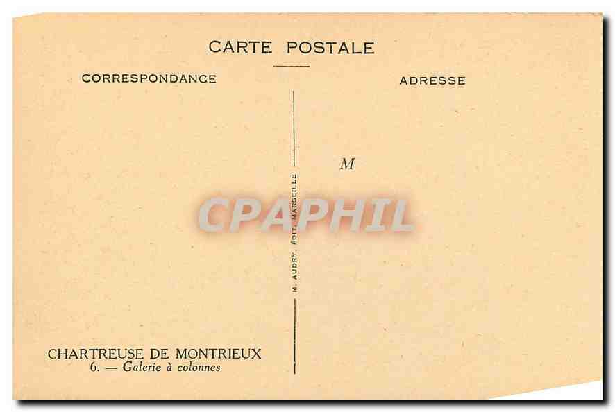 CPA Chartreuse de Montrieux Galerie a Colonnes  — Rückseite