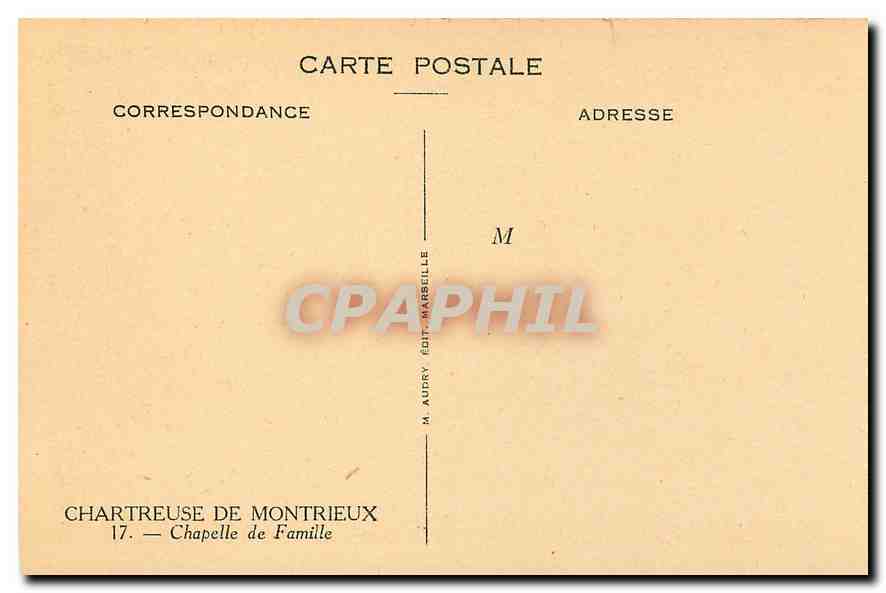 CPA Chartreuse de Montrieux Chapelle de Famille  — Rückseite