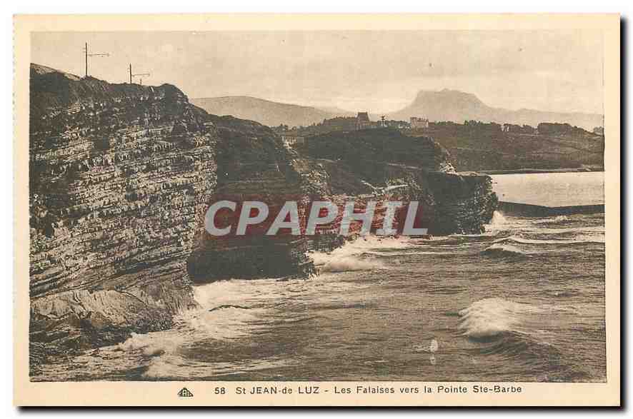 CPA St Jean de Luz les Falaises Vers la Pointe Ste Barbe 
