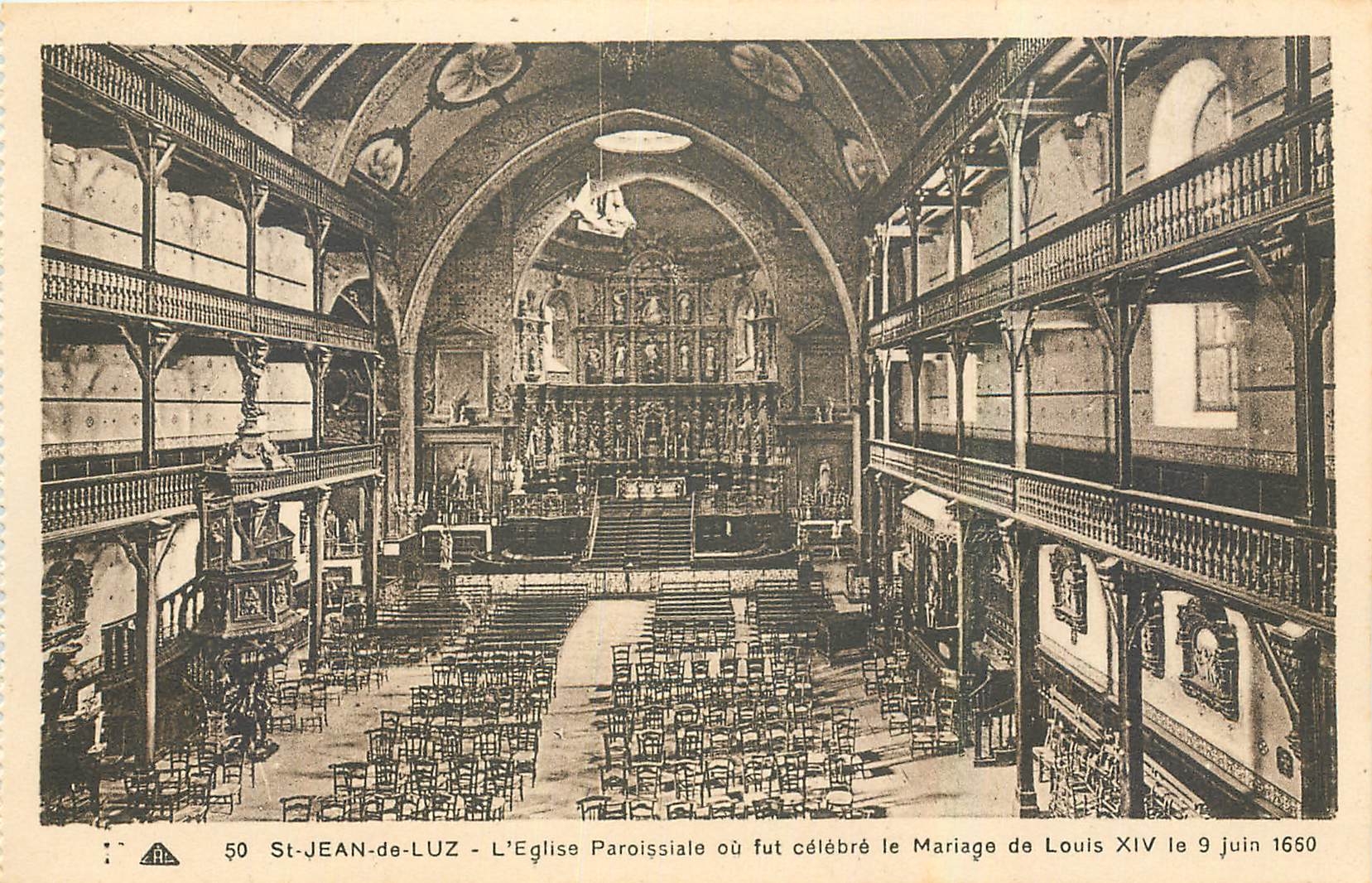 CPA St Jean de Luz l'Eglise Paroissiale ou fut celebre le mariage de Louis XIV le 9 Juin 1660 