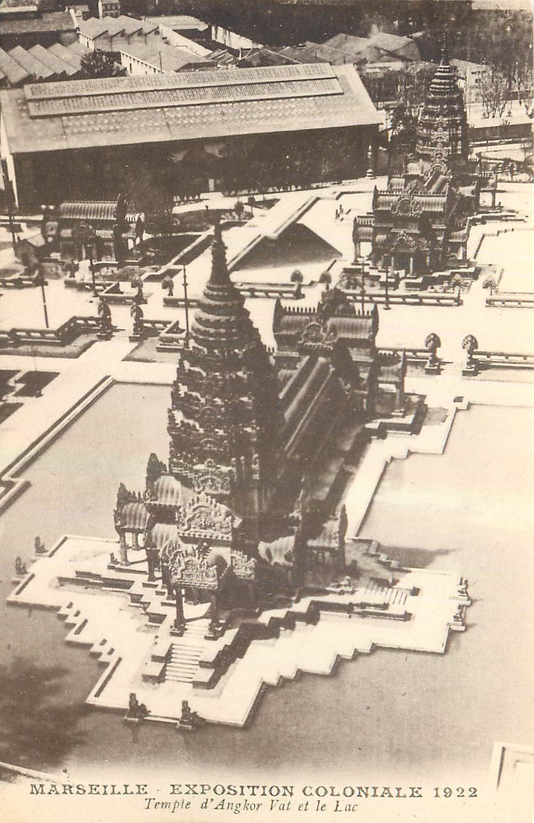 CPA Marseille Exposition Coloniale 1922 Temple d'Angkor Vat et le Lac 