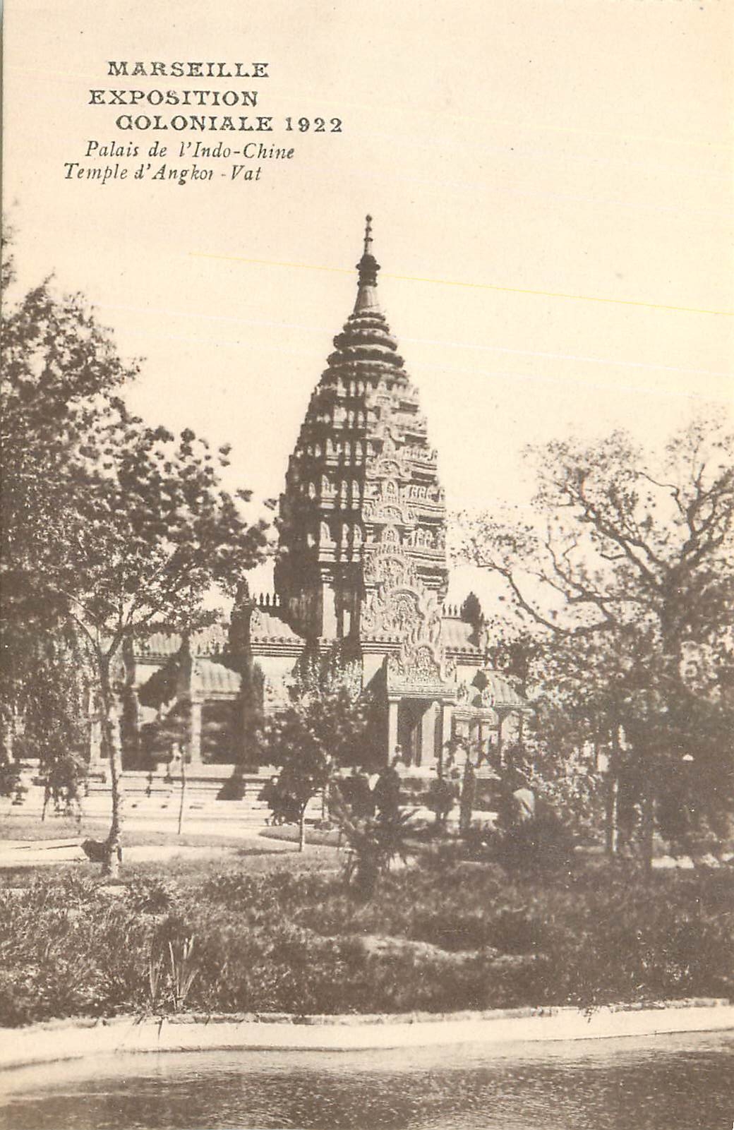 CPA Marseille Exposition Coloniale 1922 Palais de l'Indo Chine Temple d'Angkor Vat 