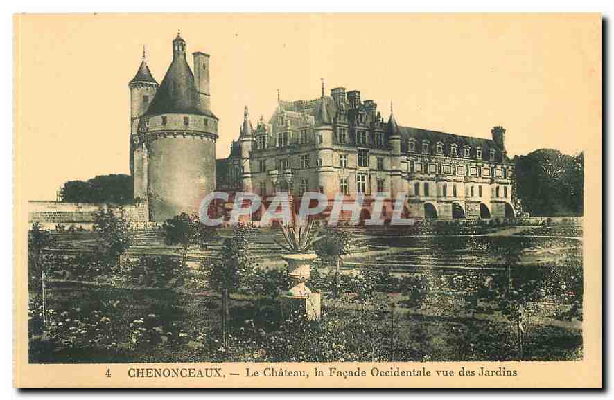 CPA Chenonceaux Le Chateau la Facade Occidentale vue des Jardins 