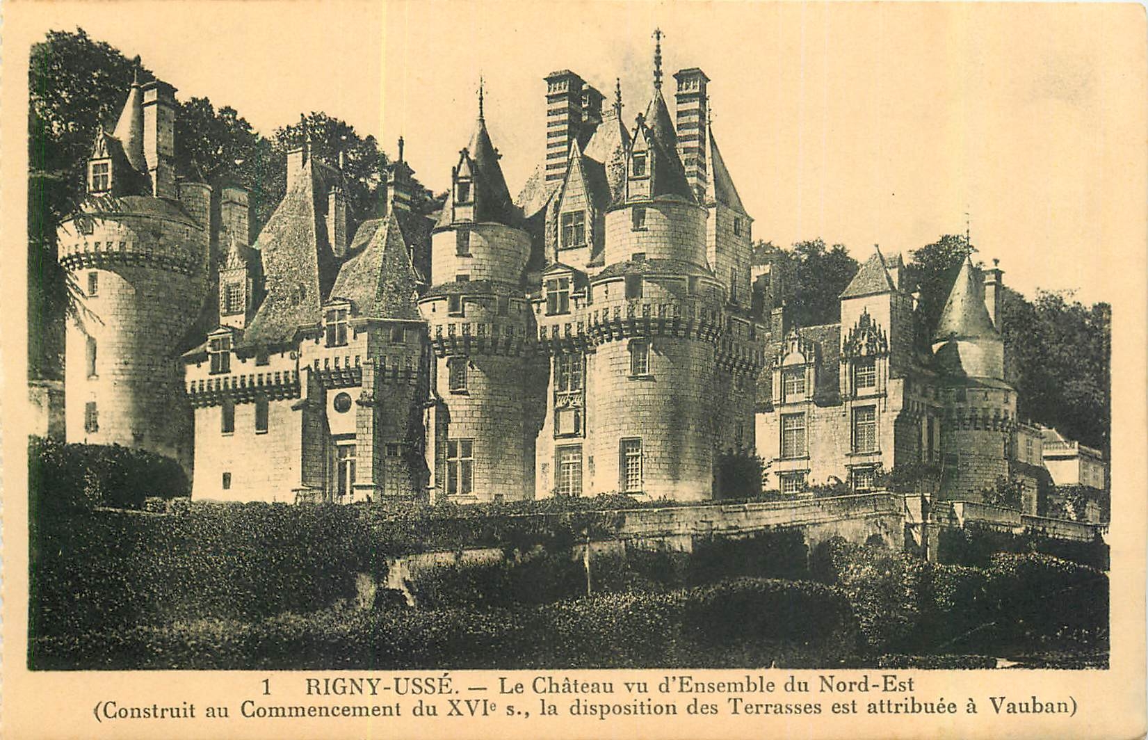 CPA Rigny Usse Le Chateau vu d'Ensemble du Nord Est 