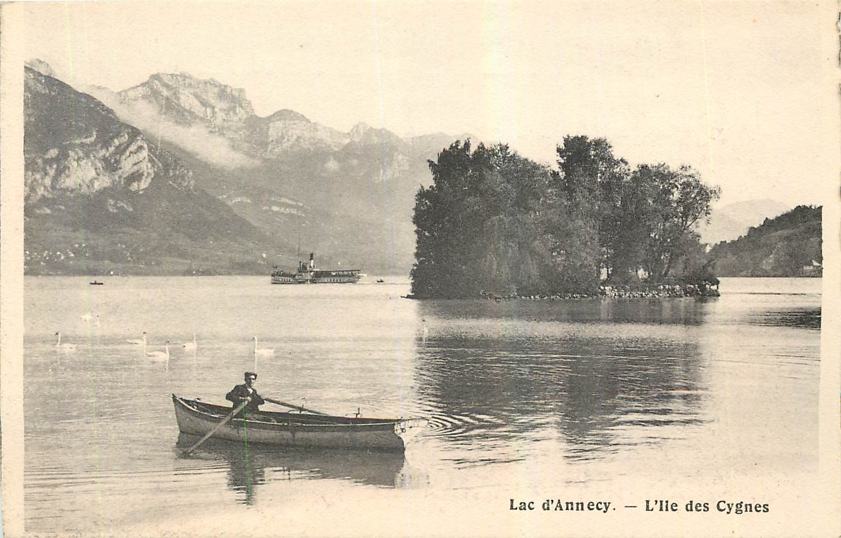 CPA Lac d'Annecy L'Ile des Cygnes 