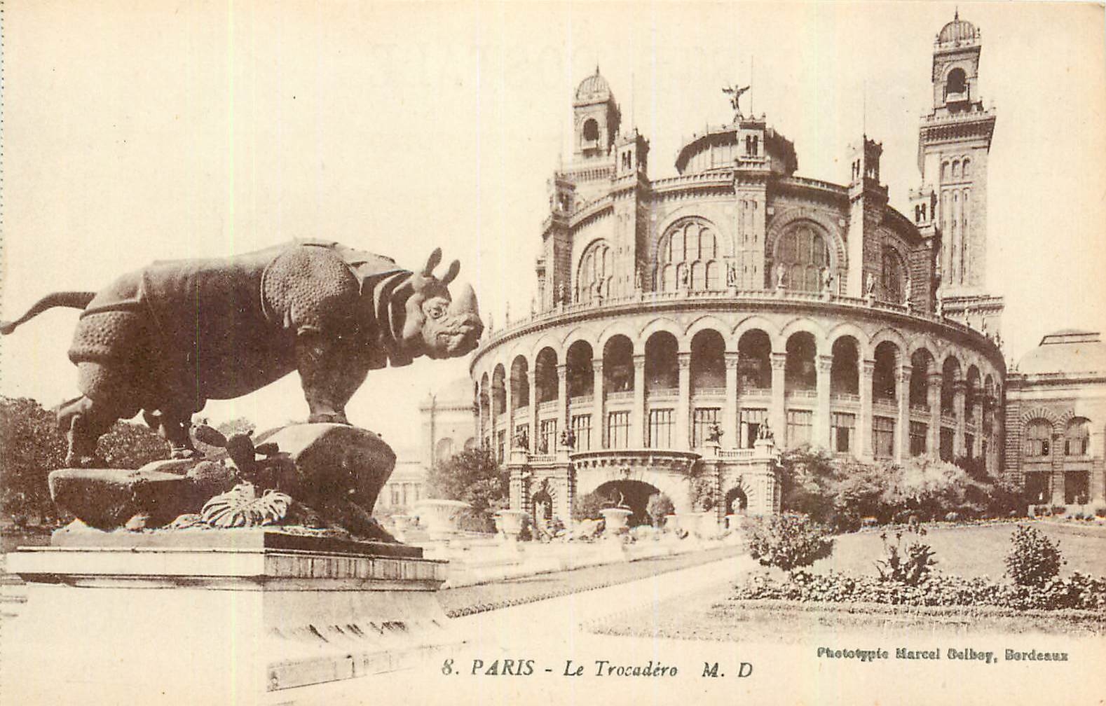 CPA Paris Le Trocadero Rhinoceros