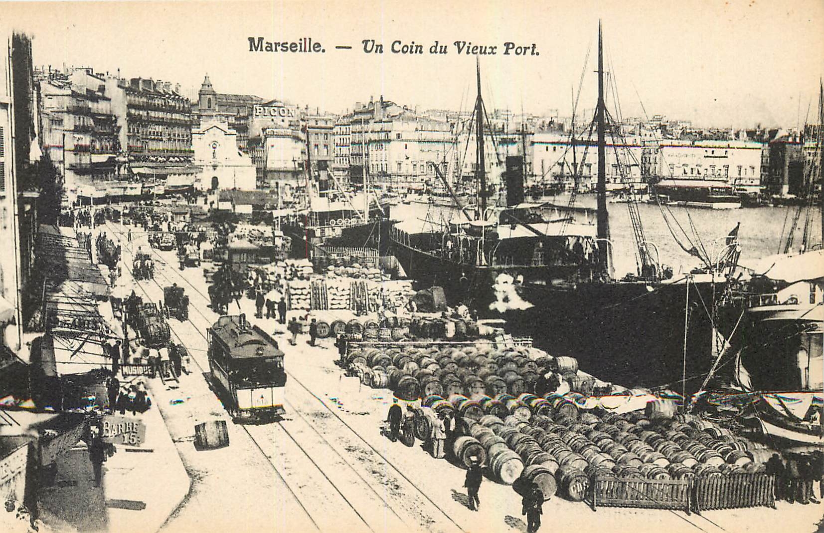 Marsiglia — Un angolo del Vecchio Porto. — Edizione BICON