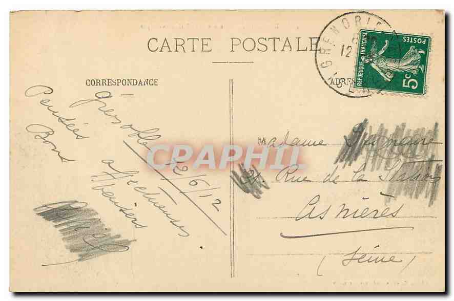 Grenoble - L'Isère et la Chaîne des Alpes — Édition Galeries Modernes, Grenoble — Rückseite