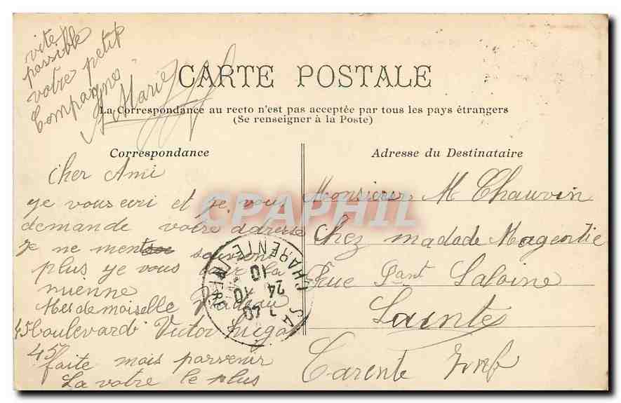 CPA Nantes Les Douves du Chateau  — Verso
